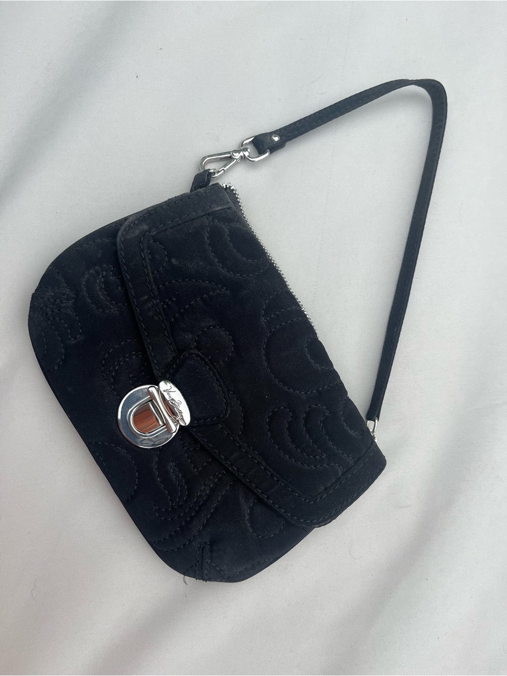 Vera Bradley Black Quilted Wristlet Bag